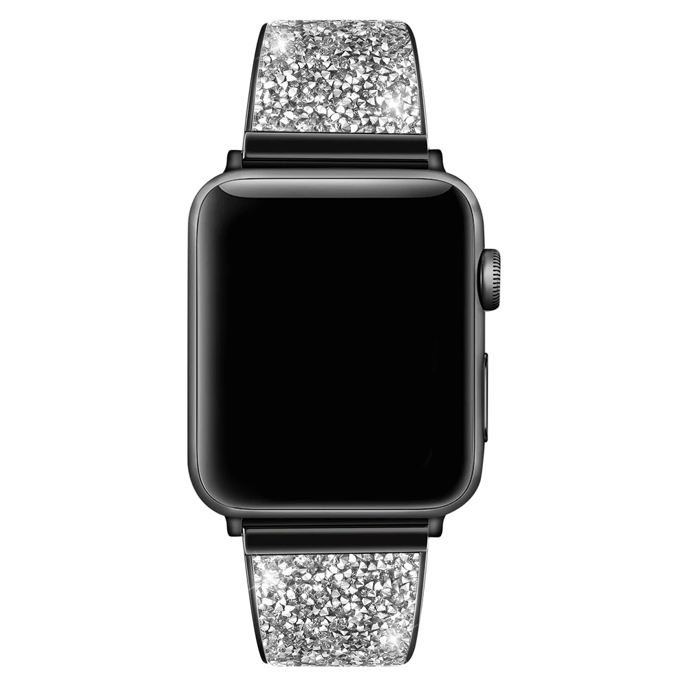 URVOI Блестящий ремешок для Apple Watch series 5 4 3 2 1 iwatch роскошный блестящий циркониевый