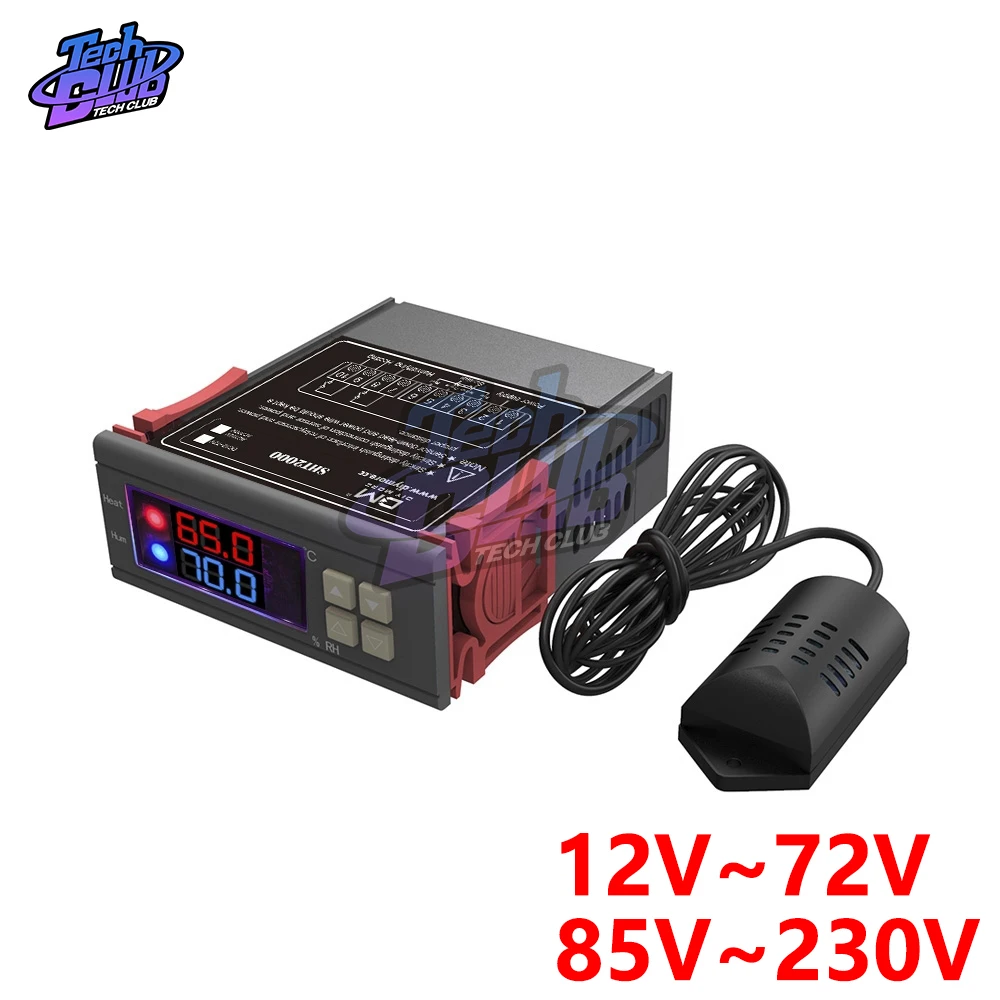 SHT2000 AC 110V 220V DC 12V 10A цифровой регулятор температуры и влажности домашний холодильник термостат гигрометр