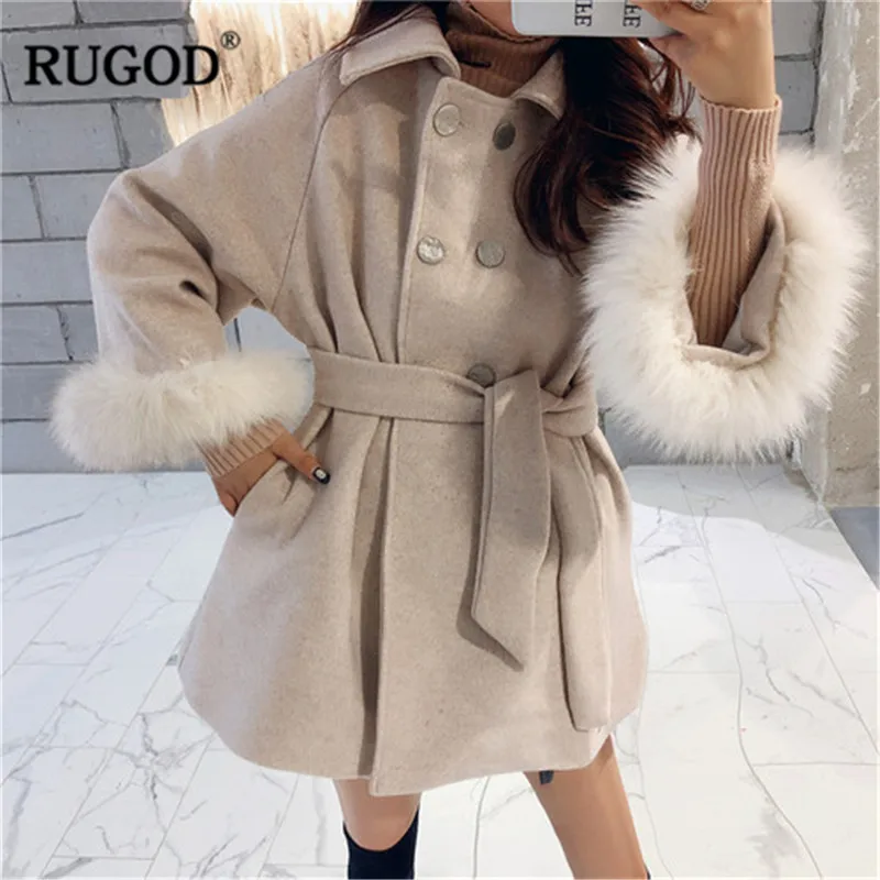 RUGOD/модные женские пальто с отложным воротником Офисная Женская одежда