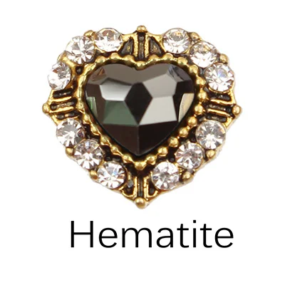 Hematite 10 шт хрустальные стразы в форме сердца 3d кулоны для ногтей для украшения ногтей DIY Блестящий сплав инструменты для ногтей - Цвет: Hematite