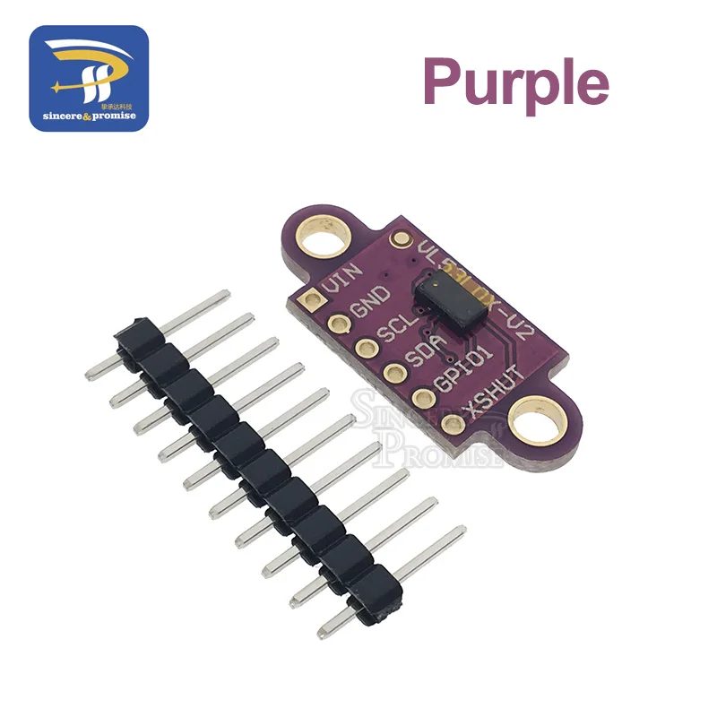 Purple GY-530 VL53L0X время полета(ToF) Лазерный диапазон датчик прорыва 940nm GY-VL53L0XV2 лазерный модуль расстояния IEC IIC - Цвет: Purple