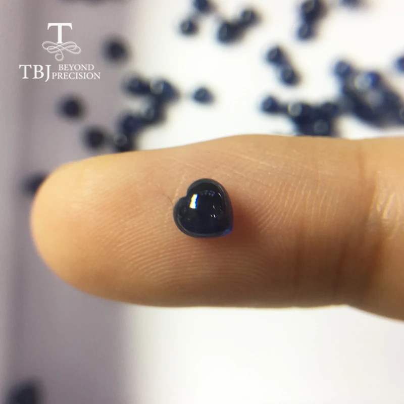 TBJ натуральный голубой сапфир в форме сердца 4 мм прибл. 0.4ct незакрепленный