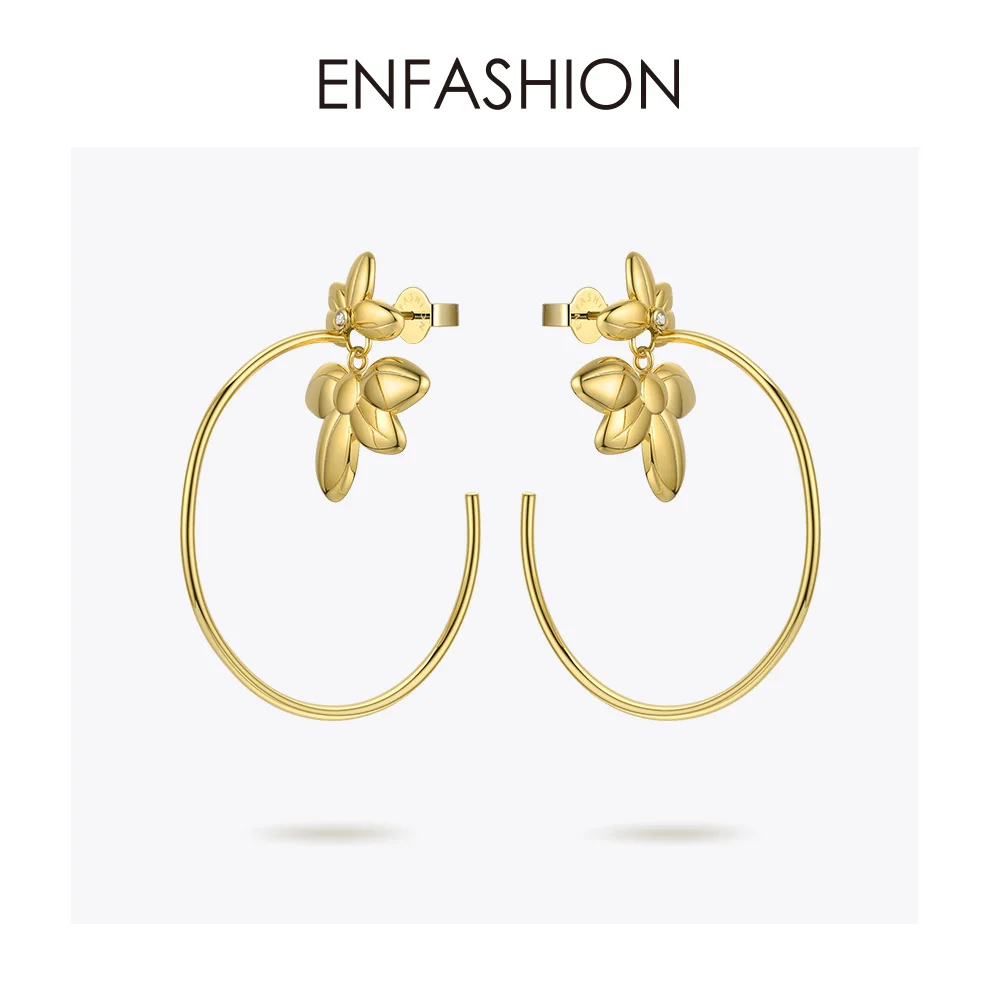 ENFASHION серьги-кольца цветок для женщин золотой цвет массивные большие круглые обручи серьги Модные ювелирные изделия Pendientes Mujer EF191047