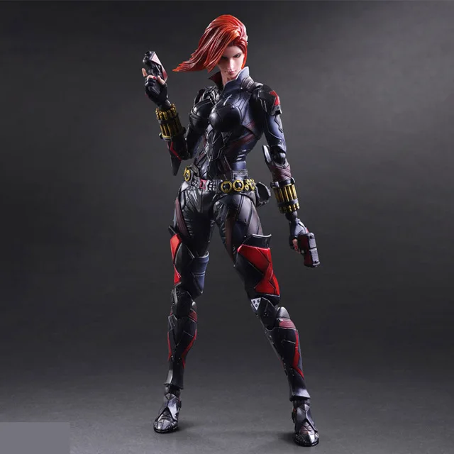 Black widow Play Arts Kai Железный человек Доктор Стрэндж Веном Капитан Америка Дэдпул PA Kai 27 см ПВХ фигурка куклы игрушки подарок для детей Brinquedos - Цвет: Black widow