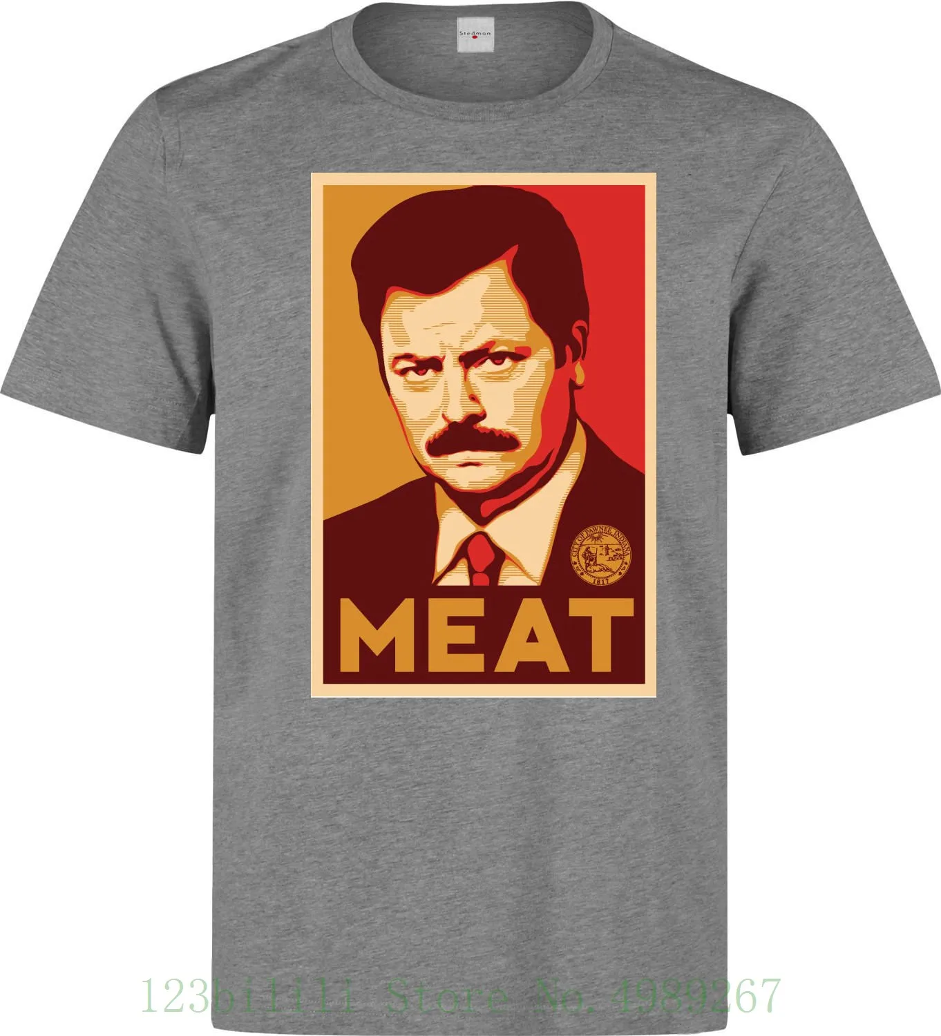 Забавные мужские серые футболки серии Ron Swanson A Meat Bacon хипстерские крутые топы с