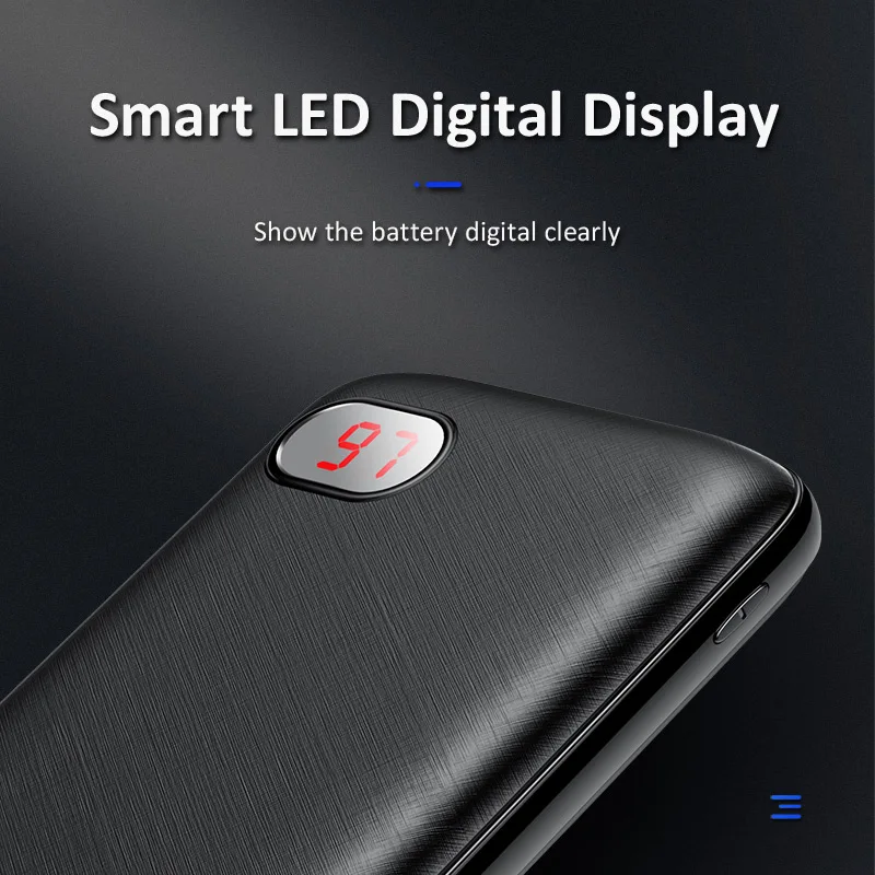 USAMS 10000 мАч mi ni power Bank портативное зарядное устройство типа C cro для iPhone X Xiaomi 9
