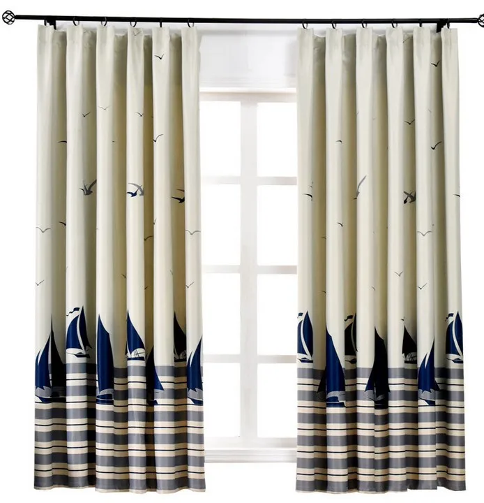 Curtain 1pc Modern Printed Tree Short Curtains for Kids Bedroom Children's Room Window Treatments Drape for Living Room - Цвет: Curtain 1pc