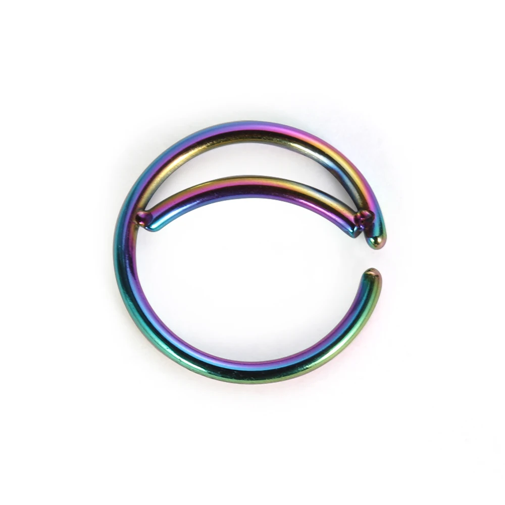 Металлическое кольцо для носа с Луной индийские кольца Перегородка ювелирные