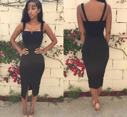 

Little Black Cocktail Dresses 2019 Arabic Dubai Style Sheath Short Formal Club Wear Homecoming Prom Party Gowns Plus Size