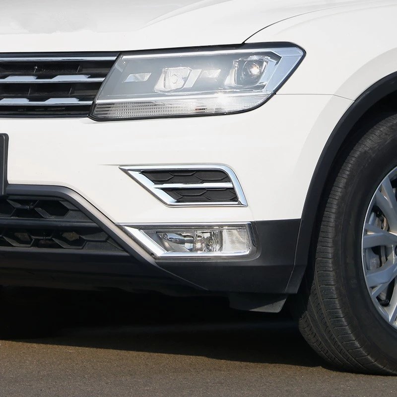 Для VW TIGUAN MK2 передняя противотуманная фара накладка Передняя Защитная панель бампера Рамка АБС внешние автомобильные принадлежности