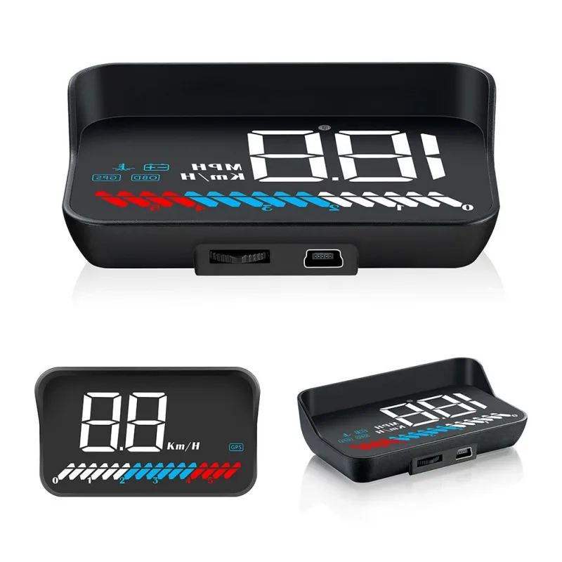 M7 OBD2 бортовой Hud gps Автомобильный дисплей с поворотом на голову Предупреждение предупреждение о превышении скорости, компьютер, лобовое стекло, проектор, датчик света, автомобильные аксессуары