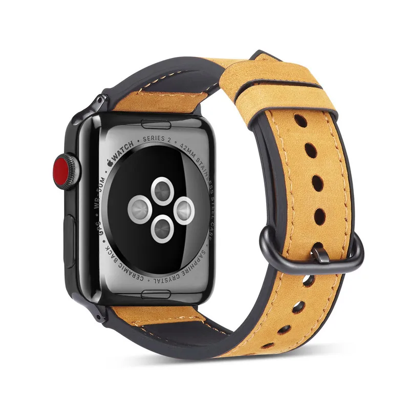Кожаный ремешок для часов Apple Watch Series 4 3 2 1 браслет на запястье 40 44 38 42 мм с