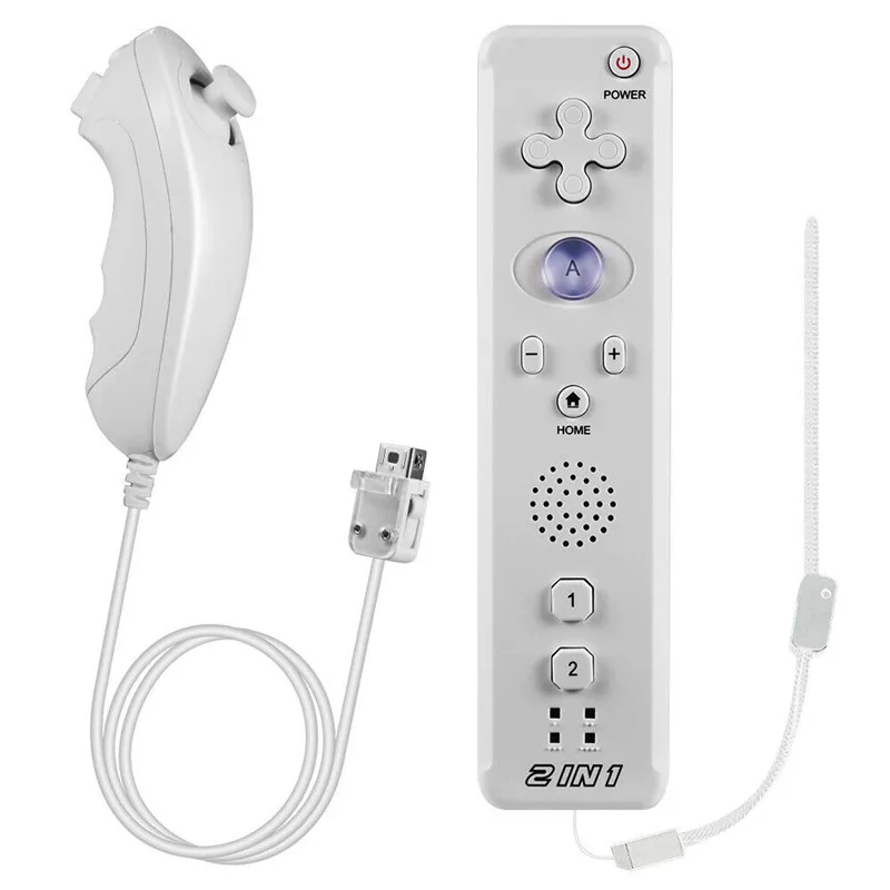Беспроводной геймпад со встроенным mote управлением Motion Plus Wii Nunchuck для wii 2 в 1