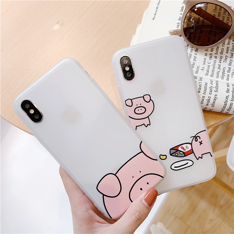 Мультяшный милый поросенок apple phone Чехол для iPhone 6 6s 7 8 plus X XR XS MAX антиосенний