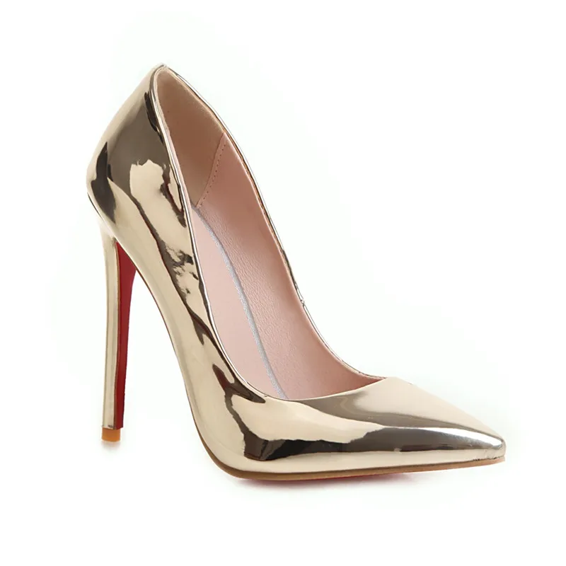 YMECHIC 2019 женские летние зеркальные туфли на высоком каблуке из лакированной