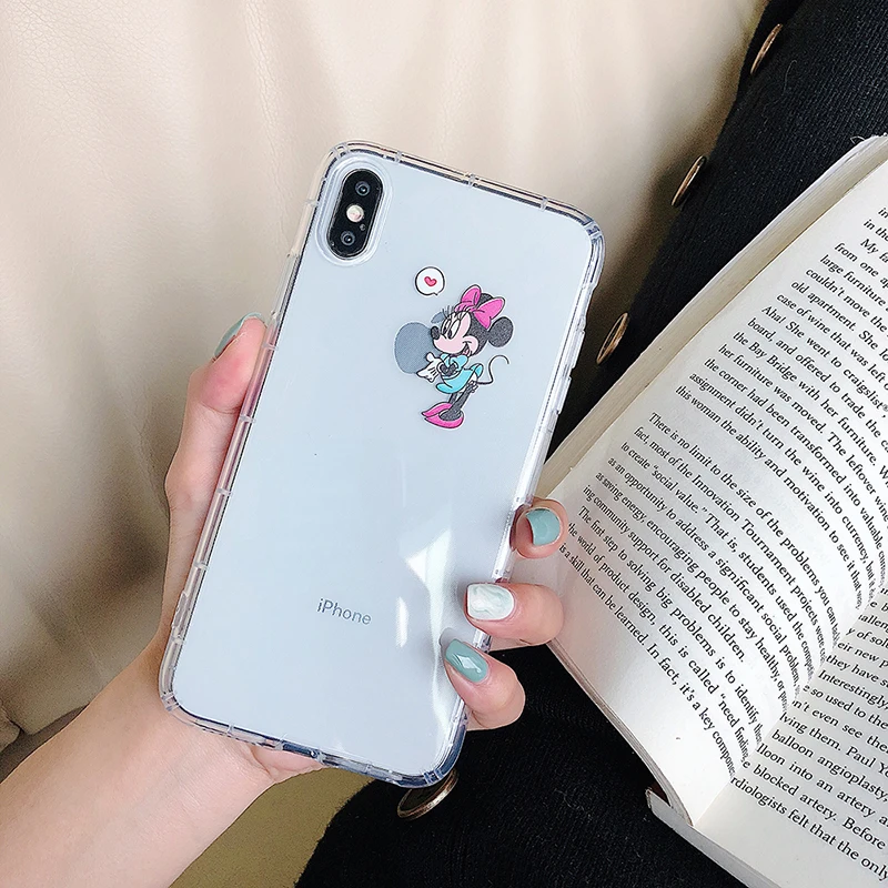 BXE mouse чехол для телефона для Apple iPhone X Xs Max XR 6 6s 7 8 Plus чехол для iPhone 6+ 7+ 6 X s Мягкий ТПУ силиконовый бампер задняя крышка - Цвет: Minnie