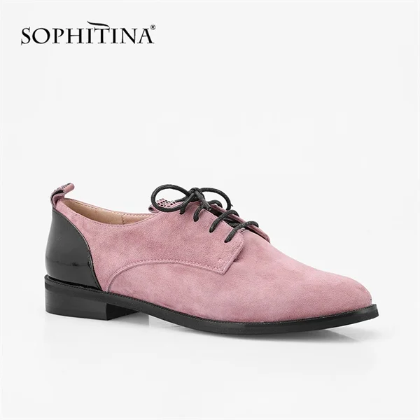 Pink SOPHITINA/повседневная обувь на плоской подошве высокого качества; цвет синий, розовый; удобная женская обувь из замши с круглым носком на шнуровке; P61 - Цвет: Pink