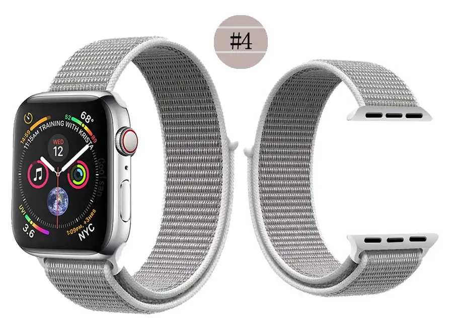 Для мужчин и женщин 38 мм 42 мм 40 мм 44 мм ремешок для apple watch серии 1 2 3 4 тканый нейлоновый ремешок для iWatch 4 цветной узор браслет