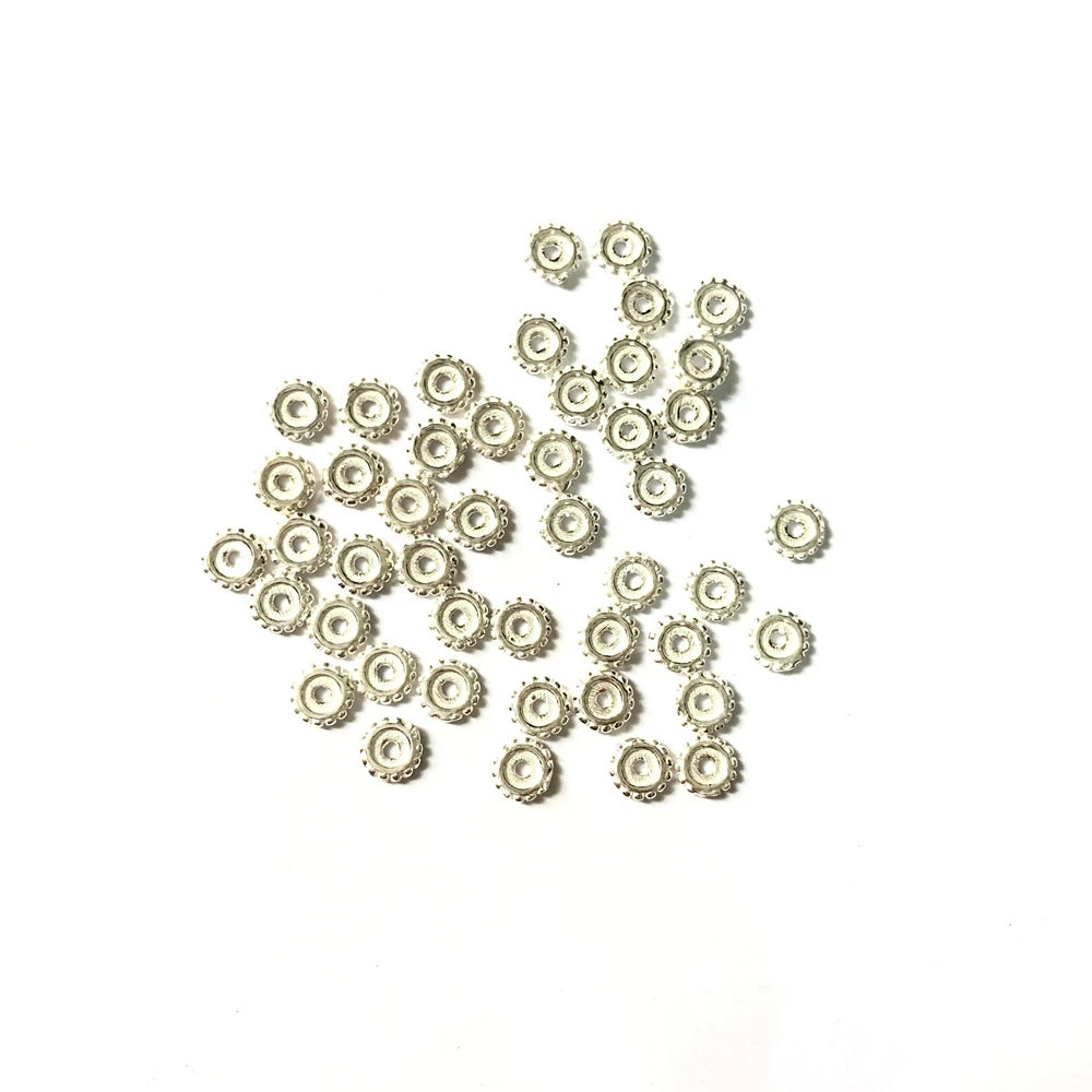 100pcs/lot 925 Solid Sterling Silver Spacer Beads 4.5mm Findings FIT DIY silver jewelry | Украшения и аксессуары