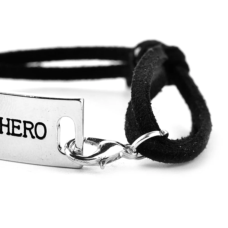 &quotBE YOUR OWN HERO&quot вдохновляющий кожаный браслет для мужчин и женщин унисекс