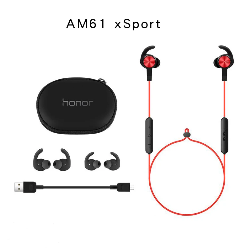Красный Huawei Honor xSport Bluetooth наушники AM61 IPX5 Водонепроницаемый Музыкальный Микрофон управление беспроводная гарнитура для Xiaomi Android IOS - Цвет: Красный
