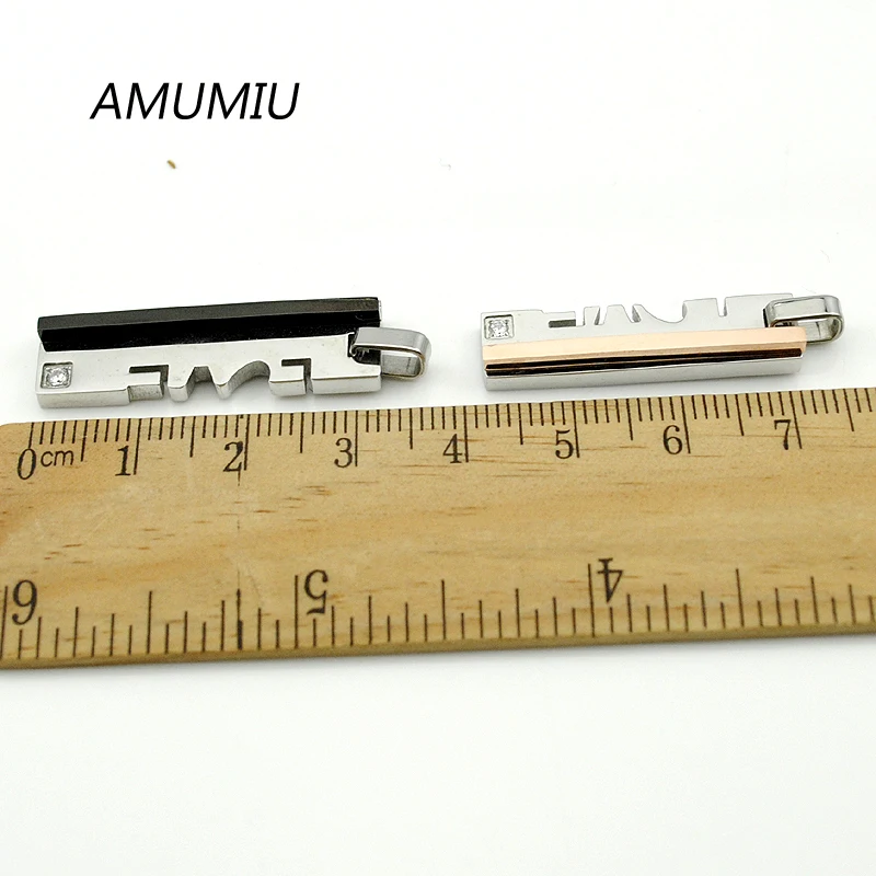 AMUMIU 1 пара любовь 316 нержавеющая сталь мужчины женщины парная Подвеска Ожерелье