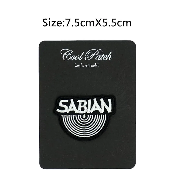 3 &quotSabian тарелки с логотипом музыкальной группы термоклейкая нашивка тяжелая
