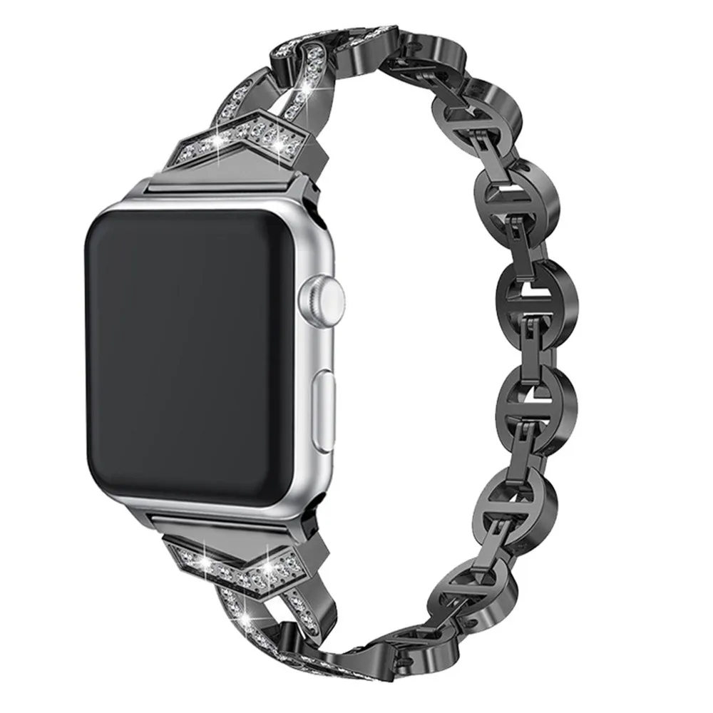 Браслет женский со стразами для Apple Watch SE Band Series 6/5/4/3/2 38 мм 42 40 44 мм|Ремешки часов| |