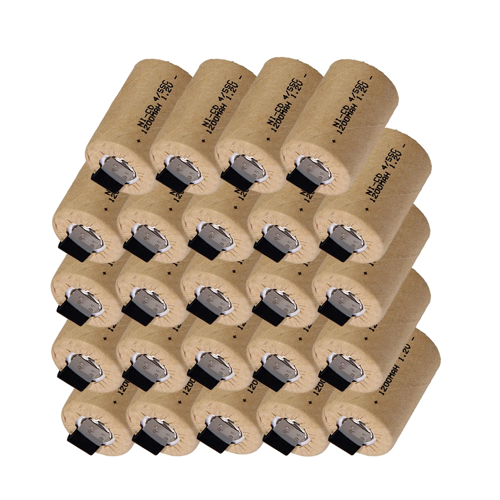 Реальная емкость 24 шт 4/5 SC батарея 1 2 V NICD 1200mah SUBC батареи для электрических дрелей