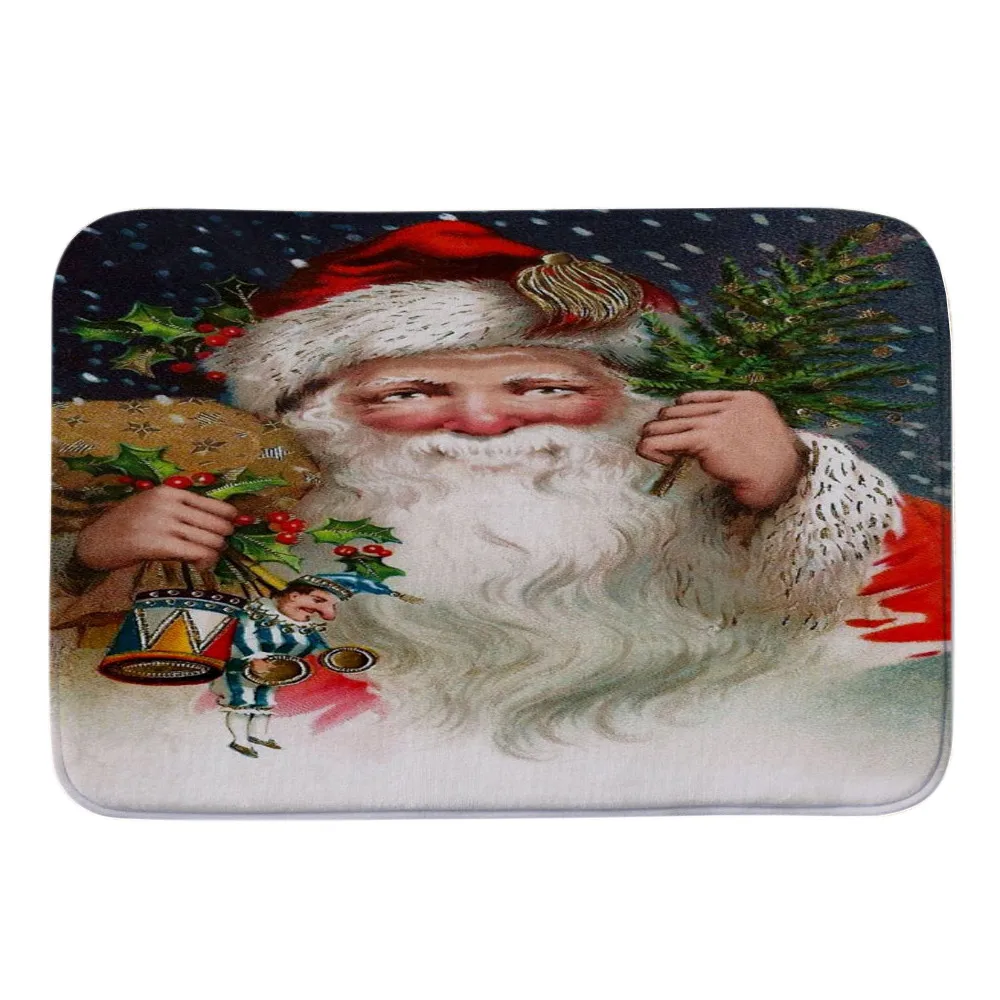 F Merry Christmas Придверный коврик Санта-Клаус шаблон письмо пол входная дверь ванной коврик ванна для помещений ковер для дома Nov7 - Цвет: F