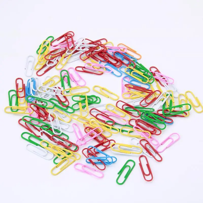 

100pcs/Set 28mm Colorful Paper Clips Paper Clips Notes Classified Clips Children'S Student Stationery School Office Supplies