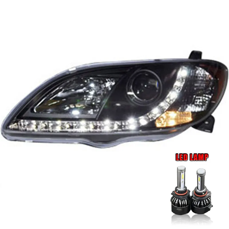 ALL LED 2 шт. светодиодный фары для Mazda 3 2006-2012 светодиодный автомобильный фонарь ангельские глазки ксенон HID комплект Противотуманные фары светодиодный дневные ходовые огни - Цвет: ALL LED