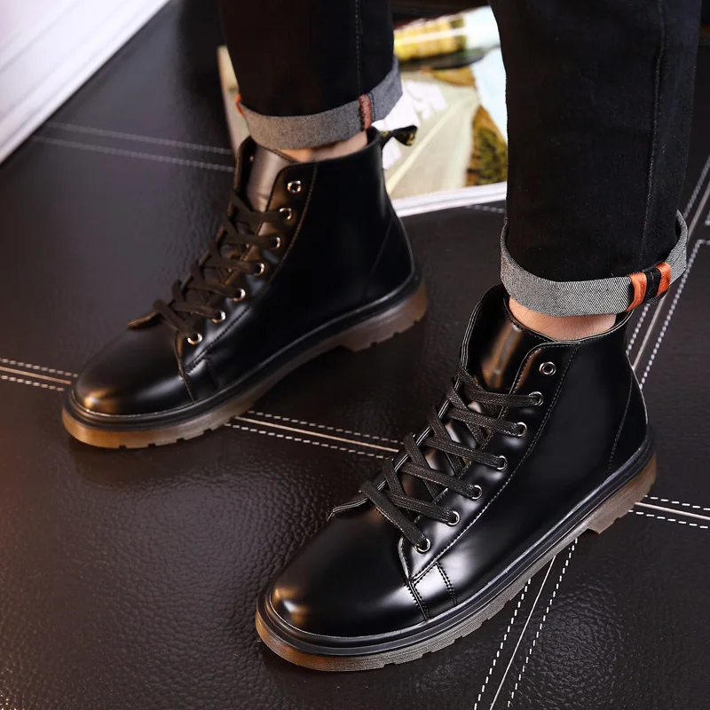 CNFIIA Men Boots Anti-Slip Combat Male Black White Red Size 39-44 Lace Up Waterproof Shoes 2018 Autumn Winter New Brand | Обувь