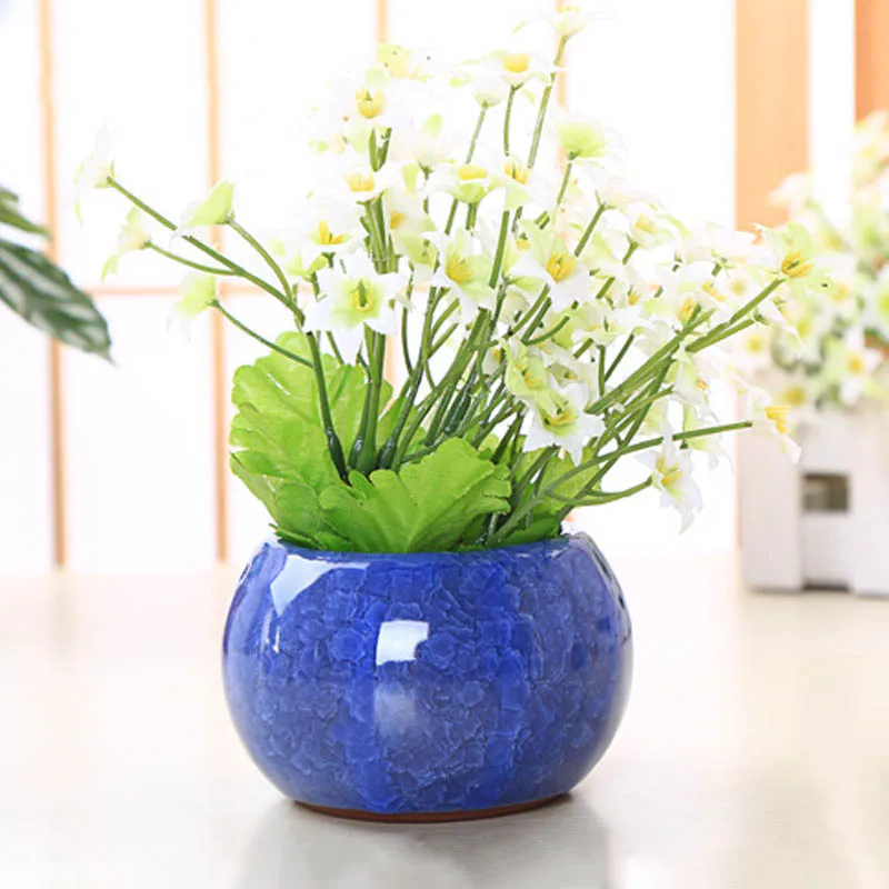 YeFine многоцветные ледяные трещины керамические цветочные горшки декоративный