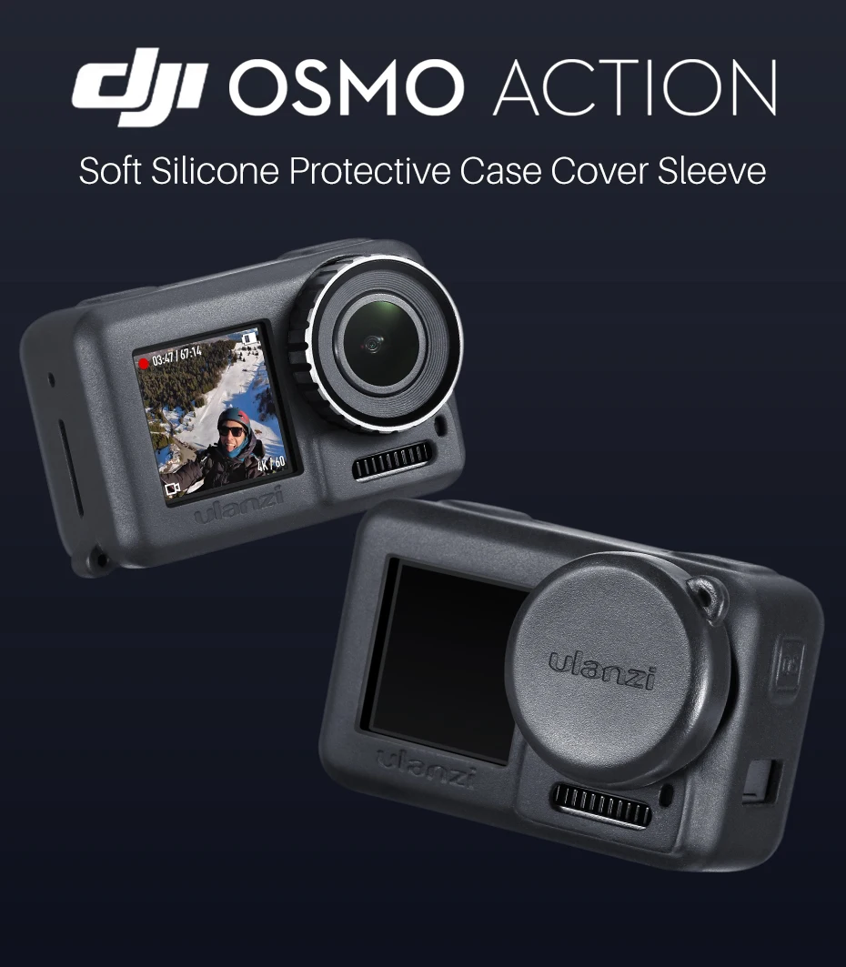 ULANZI OA-3 Vlog Мягкий защитный чехол с крышкой для объектива камеры для DJI Osmo Action с веревочкой силиконовый Droproof Vlogging чехол