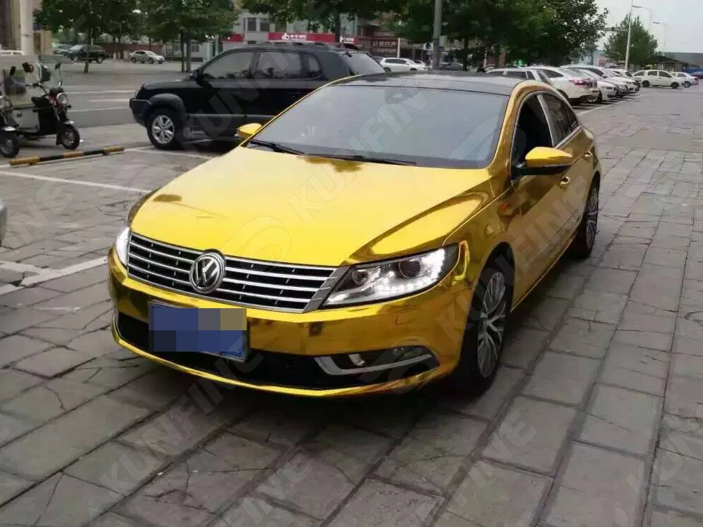 Автомобильный Стайлинг хромированная Золотая Автомобильная виниловая пленка
