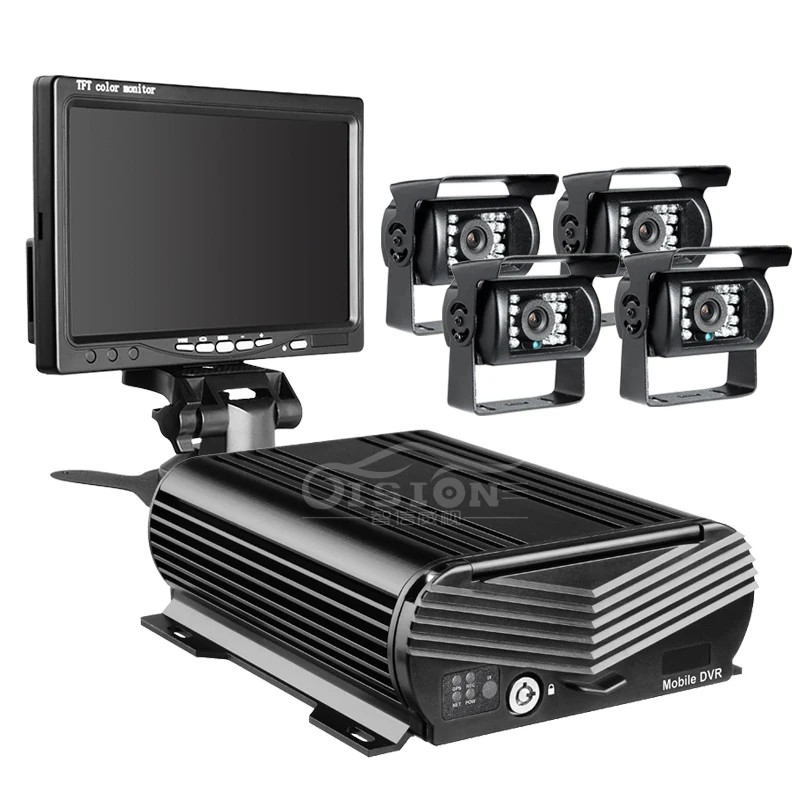 Waterproof Night Vision IR Cameras+7inch Car Monitor+Build-in GPS Hard Disk Video/Audio Mdvr For Bus Taxi 1080P AHD MDVR KIT |