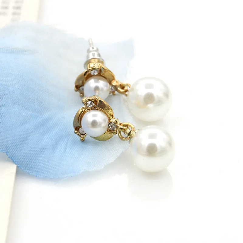 Жемчужные серьги Золотые кристаллы стразы циркониевые цветочные