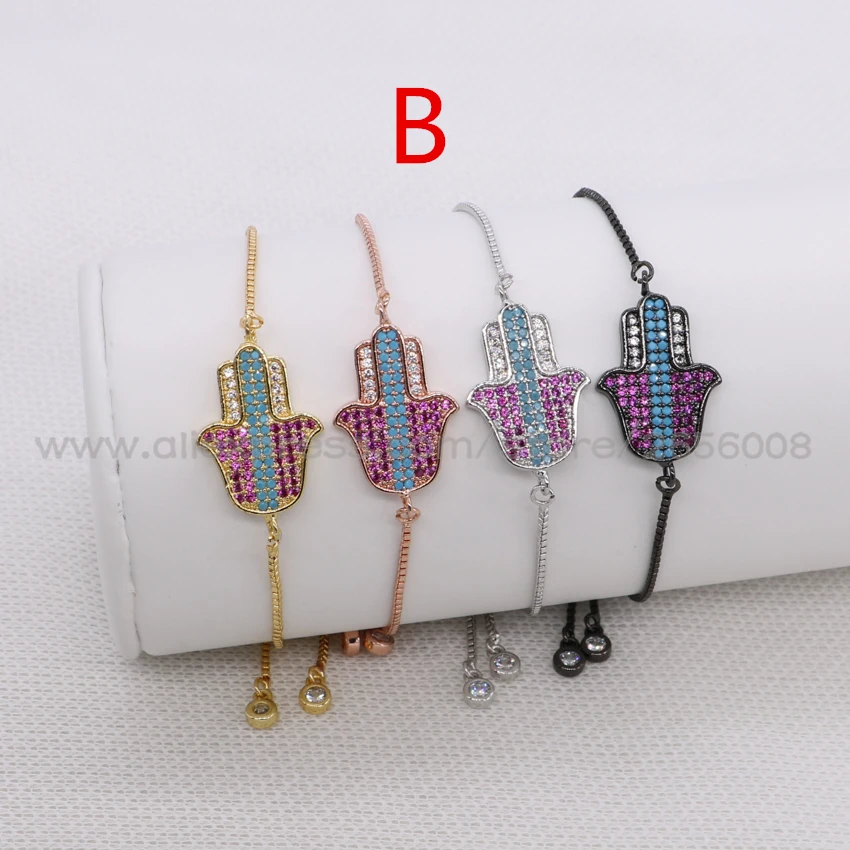 Ручной регулируемый браслет-цепочка микро проложить в форме цветка ювелирные