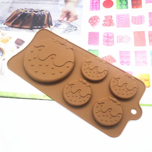 Опт/розница бесплатная доставка 1 шт. 5 отверстий круглая Клубничная силиконовая