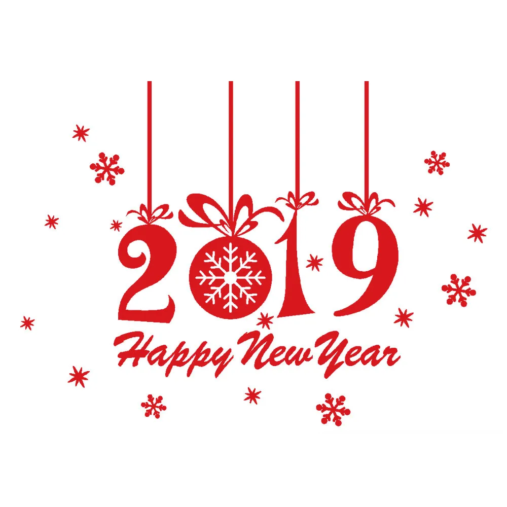 2019 Новый год Рождественские снежинки стикеры на стену дома витрин магазинов