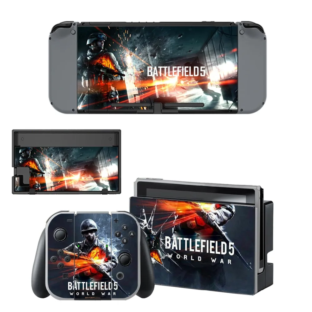 Виниловая наклейка Battlefield V для Nintendo Switch NS консоль + контроллер
