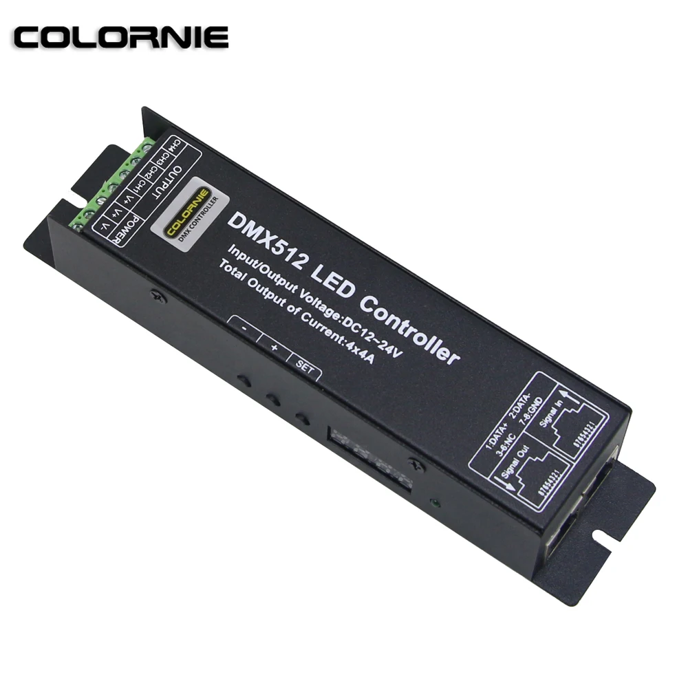 4-канальный 16 А светодиодный RGBW цифровой дисплей Контроллер DMX 512 декодер 12 в-24 в
