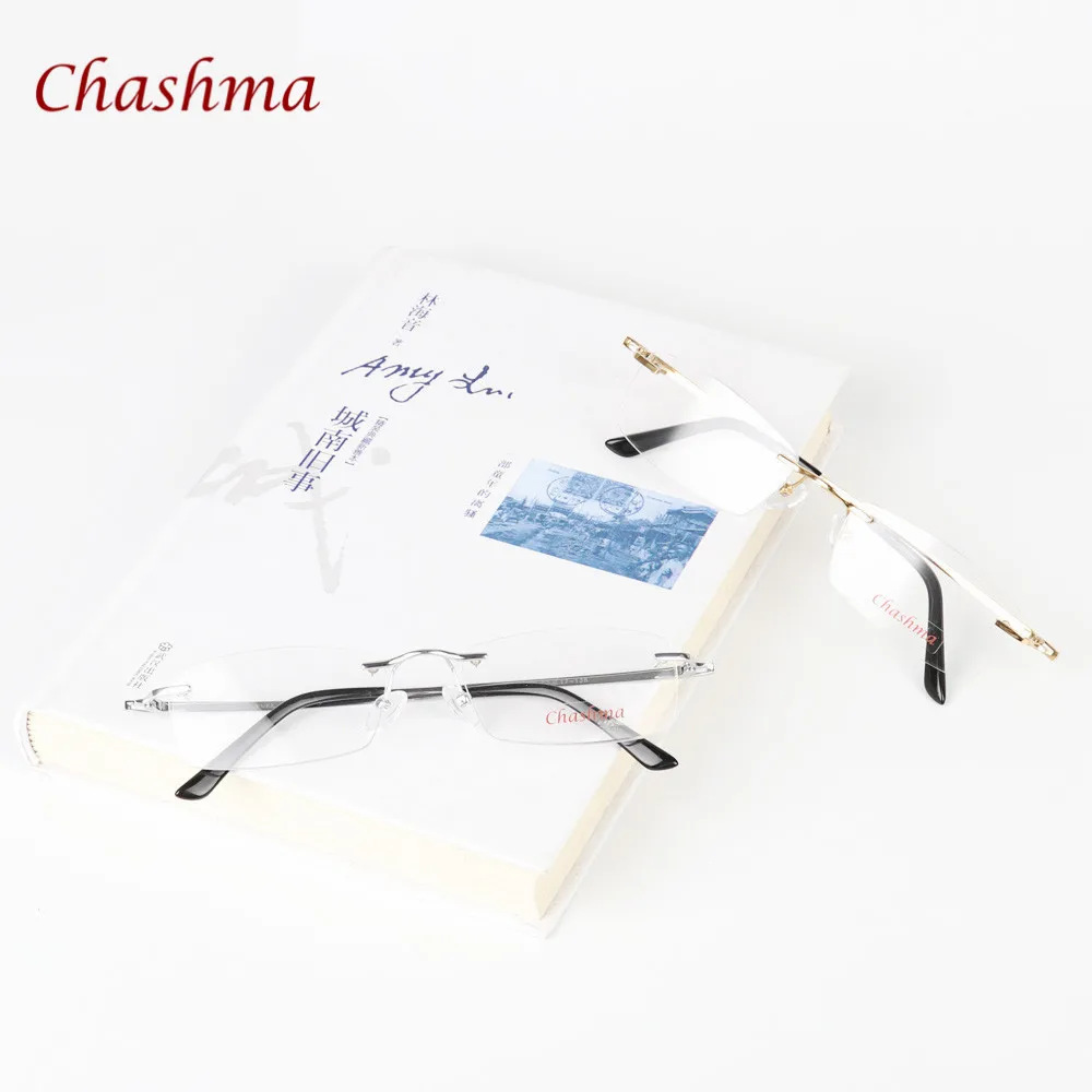 

Men Optical Prescription Glasses Rimless Frame Pure Titanium High Quality Women Fashion Frameless Eyeglasses Mujer Clear Lenses