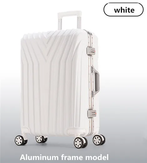 white 2" 22" 24'2" 29 дюймов Чехол для костюма, универсальное колесо для переноски, ABS+ PC багаж, молния и алюминиевая рама чехол для путешествий, тележка для поездок - Цвет: white