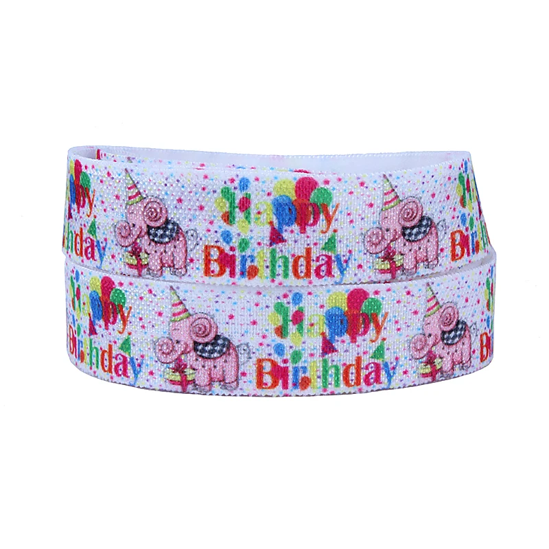 

Birthday celebrating theme fold over elastic in animal patterns