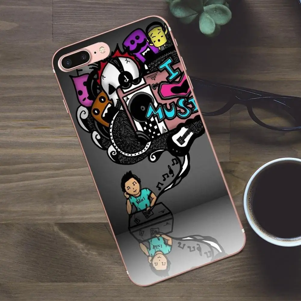 Doodle Art цветной музыкальный мягкий дизайн телефона для Huawei G8 Honor 5C 5X6 6X7 8 9 Y5II Mate P7 P8 P9