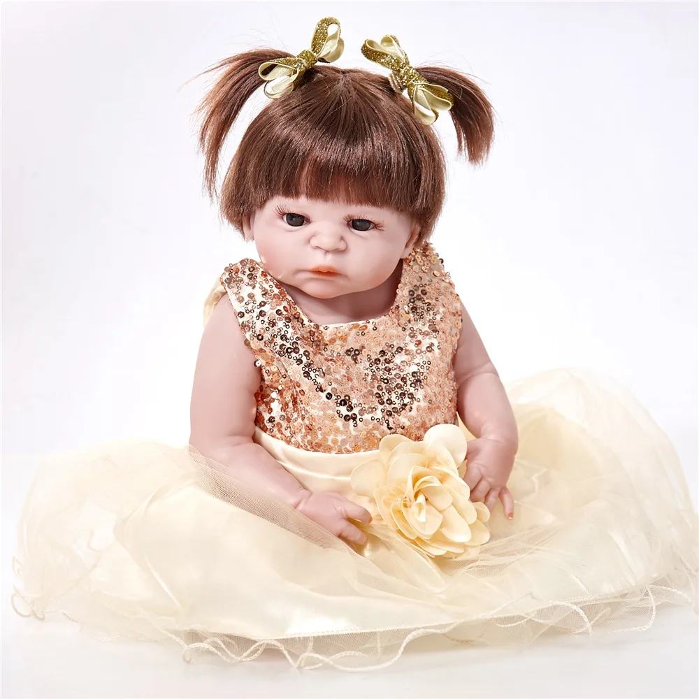 22 дюйма Кукла Reborn Baby силиконовая кукла Boneca Babe Alive Like Newborn подарки для девочек и
