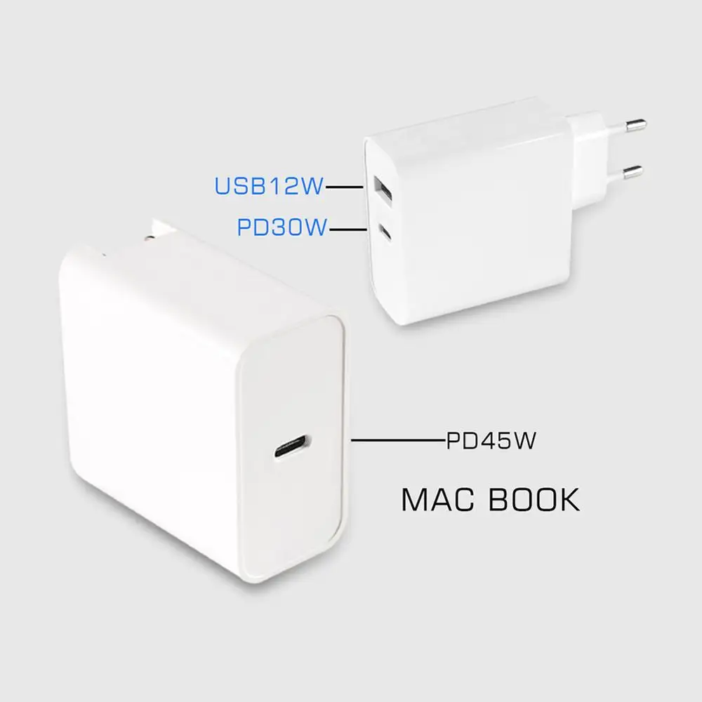 45 Вт настенное зарядное устройство USB C PD адаптер питания для ноутбука MacBook Pro Samsung