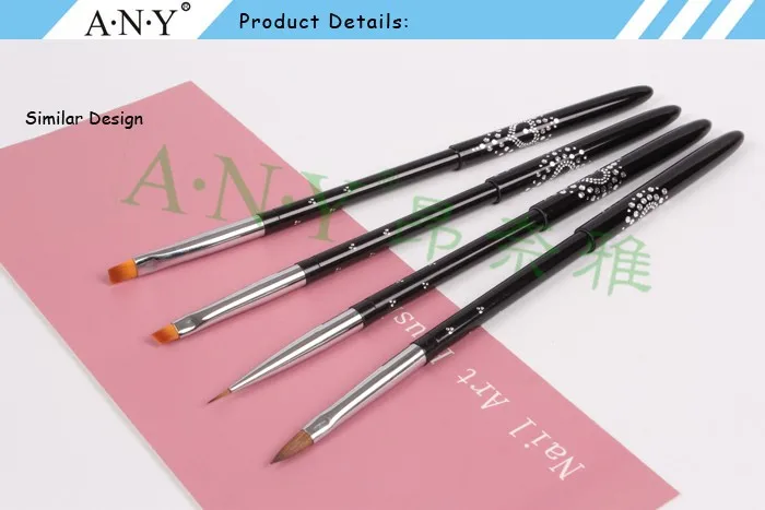 Для ногтей angnya Art beauty Care Золотая деревянная ручка высокотехнологичная Нейлоновая Щетка для волос однотактная с колпачком одна штука A014